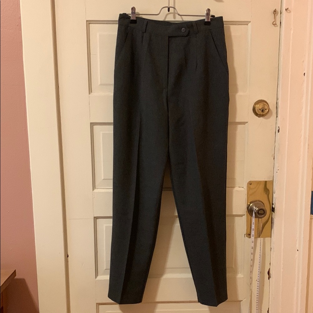 Gray Classic Straight-Leg Trousers